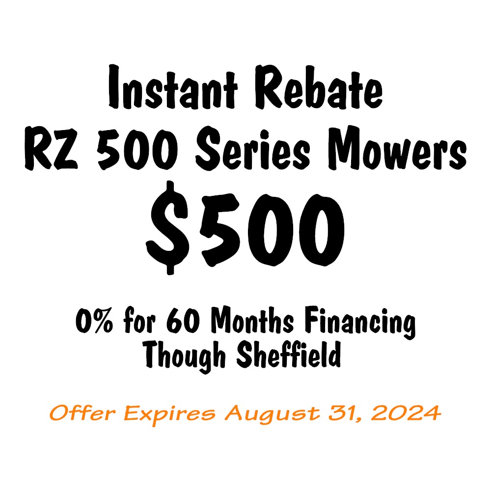 $500 Instant Rebate and 0% for 60 Months Financing